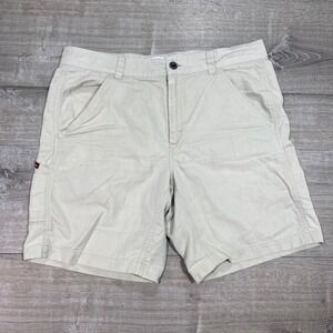 Half-Moon Threadworks Shorts Men's 34 Khaki Cotton Casual Made in Vietnam